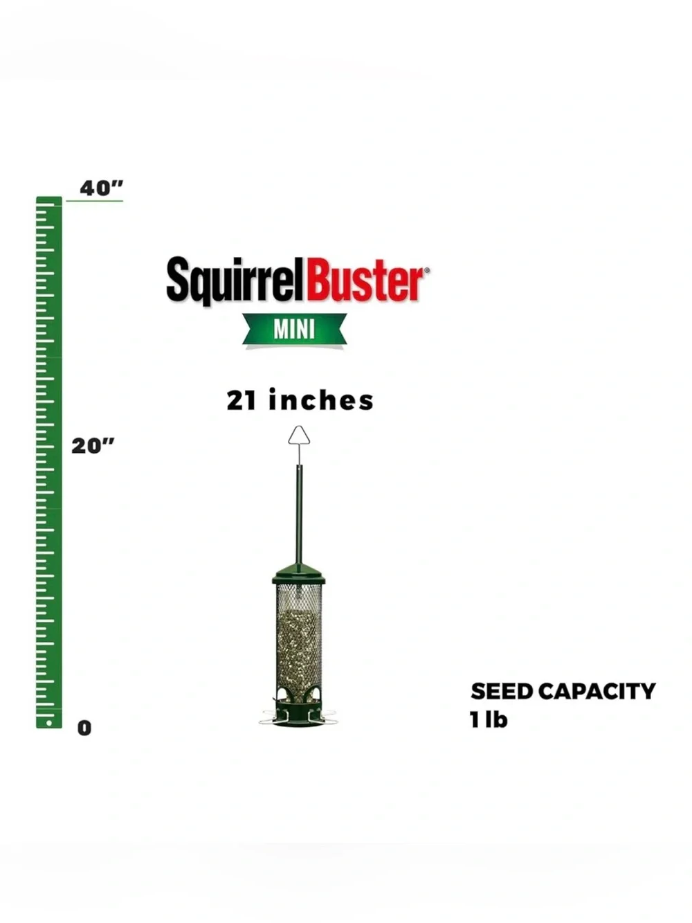 Squirrel Buster Mini Wild Bird Feeder - Green - NIB